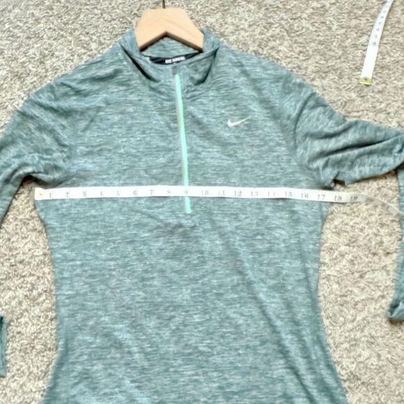 Nike Heathered Green 3/4 Zip Pullover Long Sleeve Shirt - Picture 4 of 6